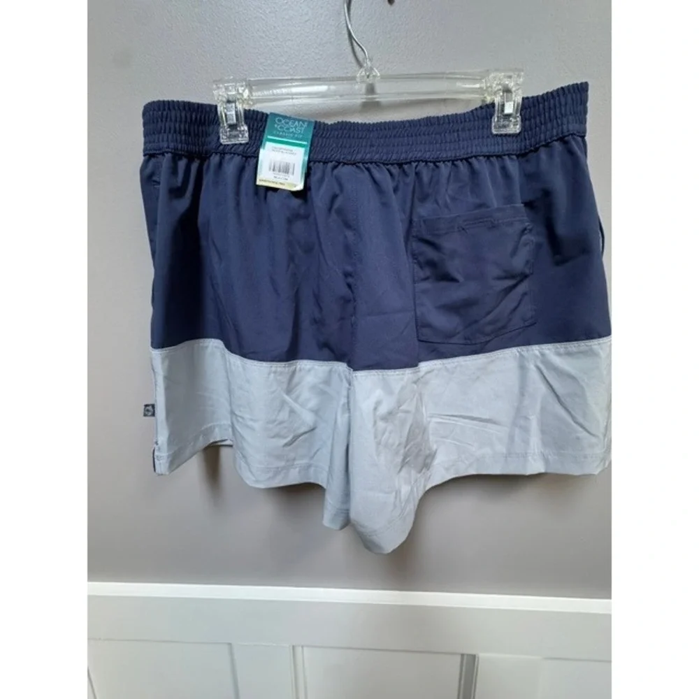 Ocean + Coast Boys Navy Gray Colorblock Swim Trunks Lined New XL 18-20